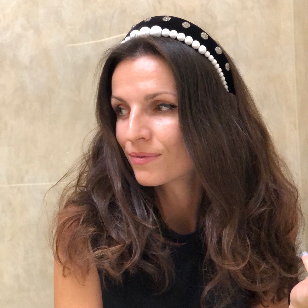 NEW Velvet Headband Rhinestone - Picture 3 of 7